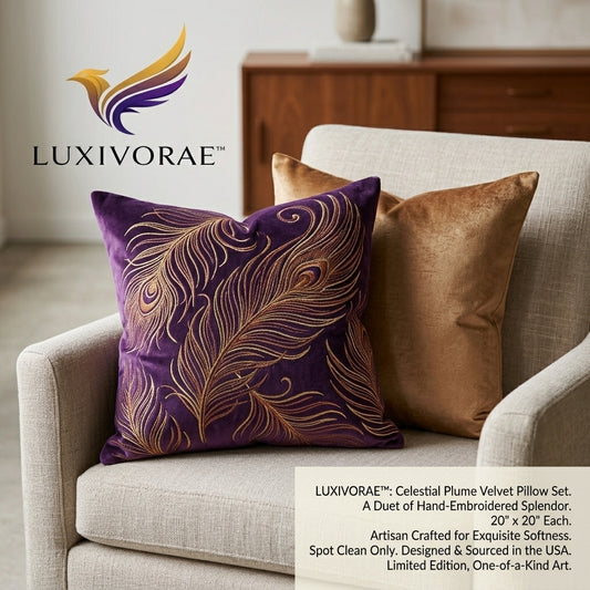 Luxivorae™ Celestial Plume Velvet Pillow Set