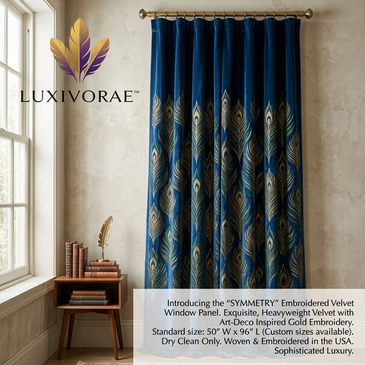 Luxivorae™ Symmetry Embroidered Velvet Window Panel